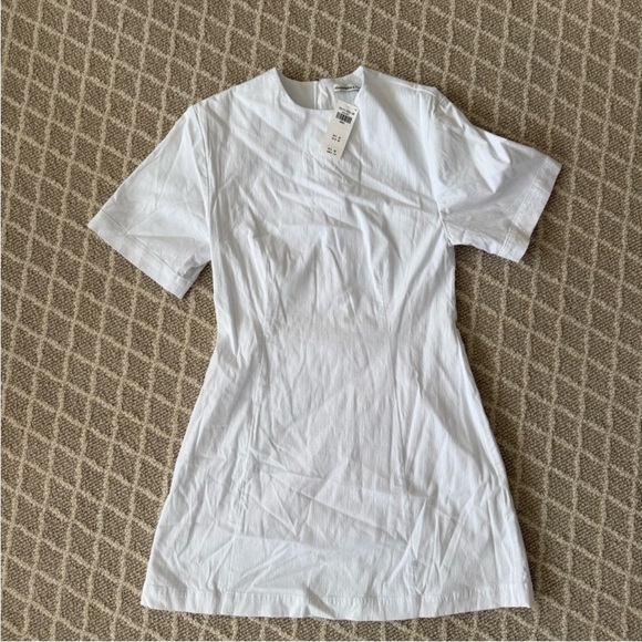 Abercrombie & Fitch White Short Sleeve Mini Shift Dress - Picture 2 of 3